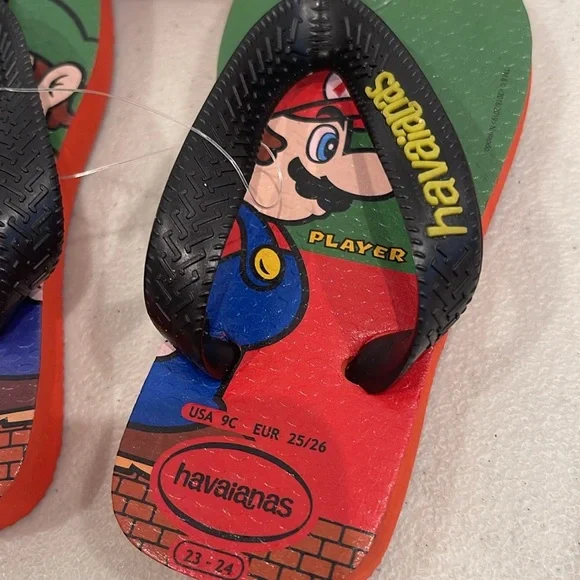 NWT Super Mario Bros Havaianas Toddler Flip Flop Size 23-24 - Picture 5 of 11